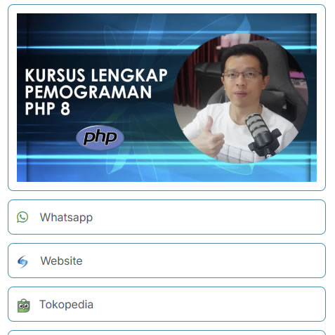 Halaman khusus yang berisikan semua link sosial media